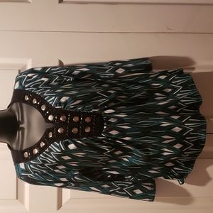 CATO ladies polyester/spandex blend quarter sleeve blouse